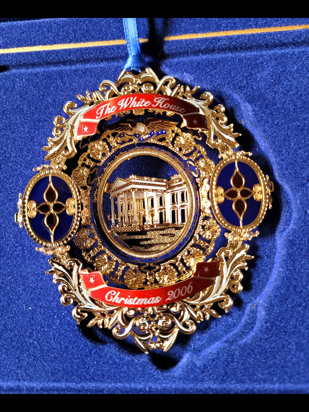Christmas 2006 White House -Gold and Blue Ornament